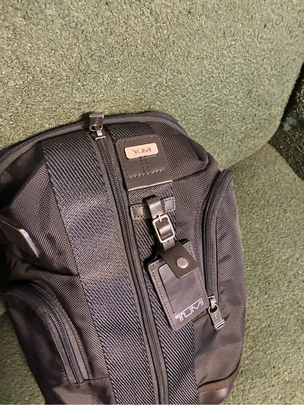 Tumi Black Nylon Men's or Women’s Backpack with Leather Trim